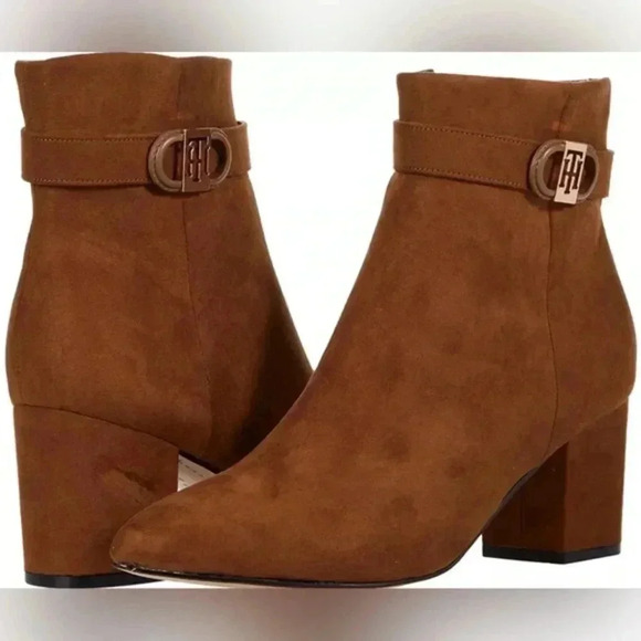 Tommy Hilfiger Womens Halliri Booties Light Brown Fabric Size 9 - Picture 1 of 8